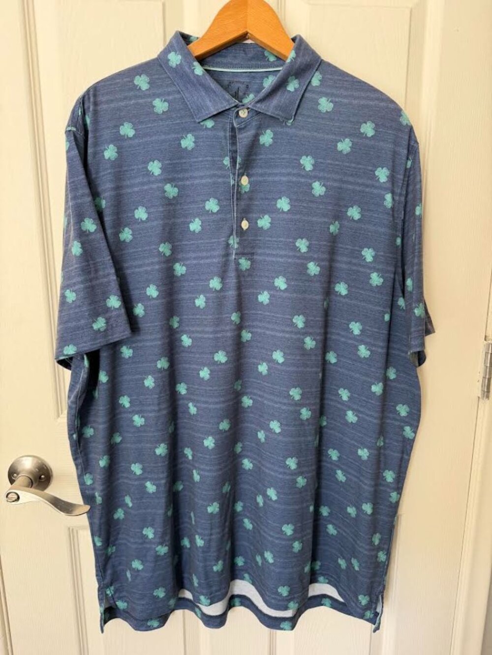 Johnnie-O Men's Top Shelf Polo XL Navy Shamrocks Logo